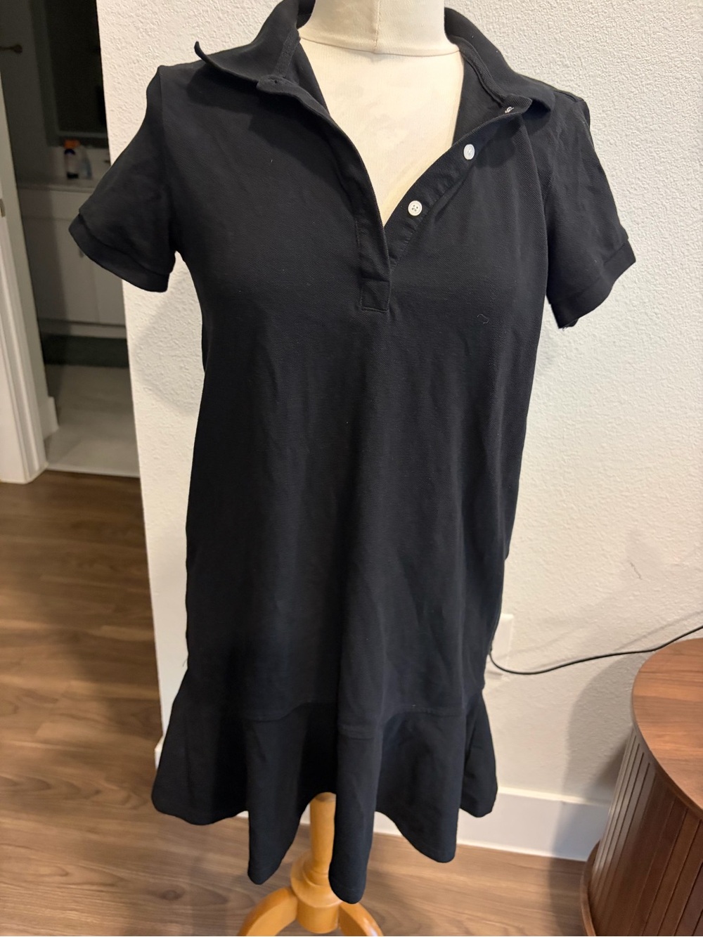 Cynthia Rowley Black Polo Dress with Flared Hem